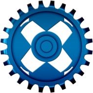 blue gear on a white background