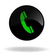 Icon of call-center in black and green colors