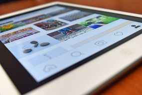 Instagram is open on the tablet