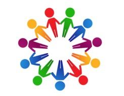 colorful silhouettes of people
