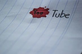 YouTube as an inscription on a sheet