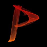 letter p on a black background