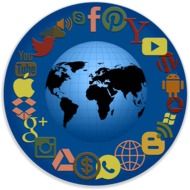 social media icons around world
