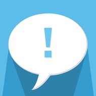 Speech bubble with the exclamation mark