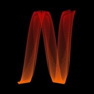 letter n written in wavy lines