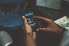 smartphone in hands close-up