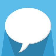speech bubble on the blue background