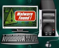 computer virus on the monitor