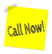sticker with the words Call Now