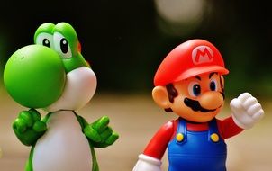 mario and yoshi as figures