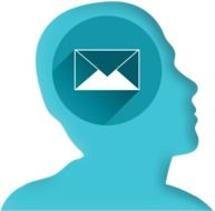 profile of a person with an email sign in his head