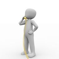 figure of a man with a yellow phone in his hand