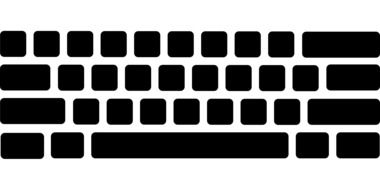 drawn black silhouette of a computer keyboard