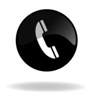 drawn telephone in black circle