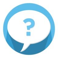 Blue and white speech bubble clipart