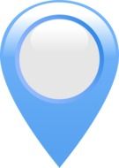 map pointer, blue symbol