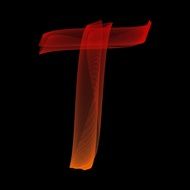 Letter T Particles drawing