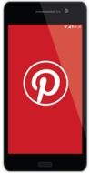 red Pinterest icon on screen of Mobile Phone drawing