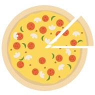 painted pepperoni pizza