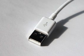 Usb Port on white Cable, computer accessory