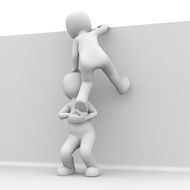model displays trusting and friendly relations