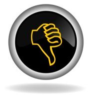 Black icon of thumb down