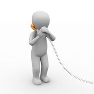 model displays the conversation on the phone