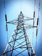 bottom view of the high voltage power line