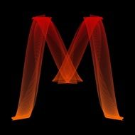 Letter M in a dark