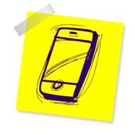 drawing of a smartphone on a yellow sheet of paper