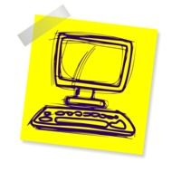 image of a computer on a yellow sticker