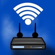 router on a blue background