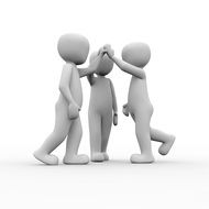 three figures as a symbol of friendship