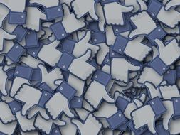 thumb as a symbol for facebook