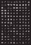 variety of web icons on black background