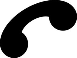 black telephone receiver on a white background