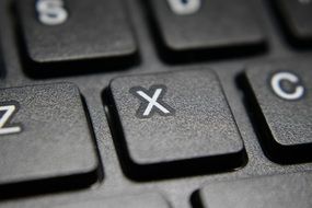 x button on the keyboard close up