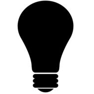 black Silhouette of Light Bulb