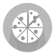 sliced pizza on the grey background