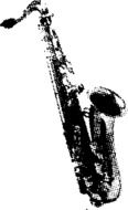 saxophone, black and white