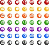 multi-colored web icons