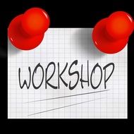 note with a inscription "workshop"