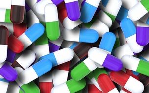 many multi-colored capsules