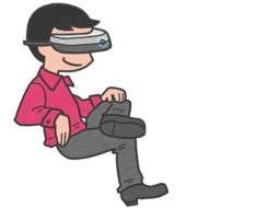 guy in virtual reality as a graphic image