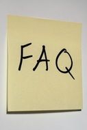 sticky note with faq inscription