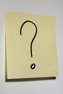 question mark on the sticky note