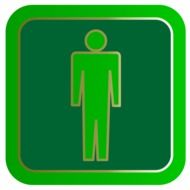 green icon with a image of a man