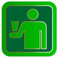 Green symbol of waiter