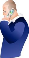 graphic image of a man with a phone