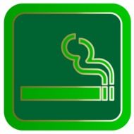 smoking cigarette on a green pictogram